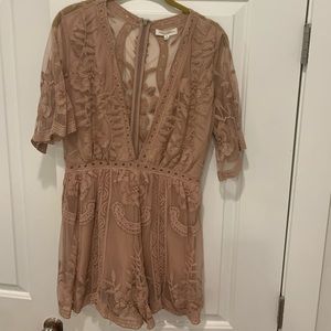 Honey punch lace romper